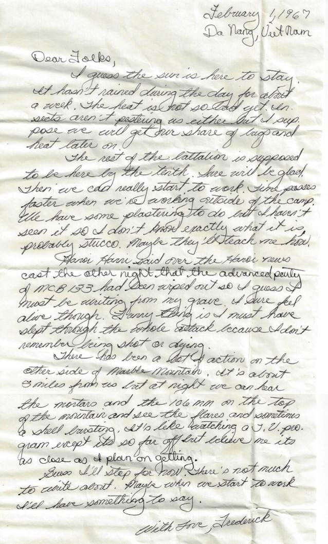 Vietnam War Letter February 1967