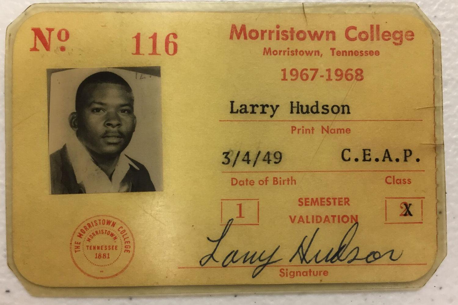 Larry Hudson College ID Card