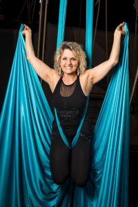 Trapeze Instructor Debra Atwood at Canopy Studio
